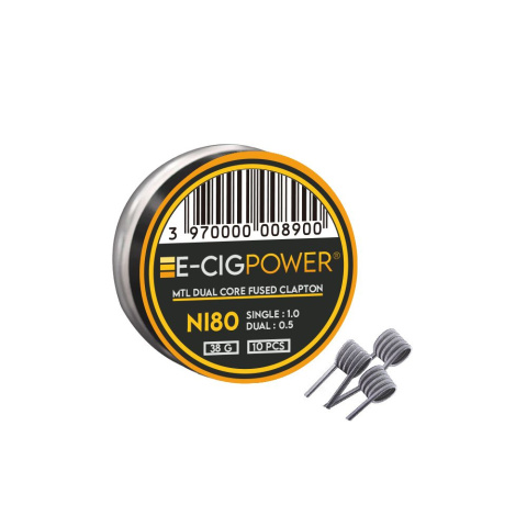 E-Cig Power - Ni80 MTL Dual Core Fused Clapton X10